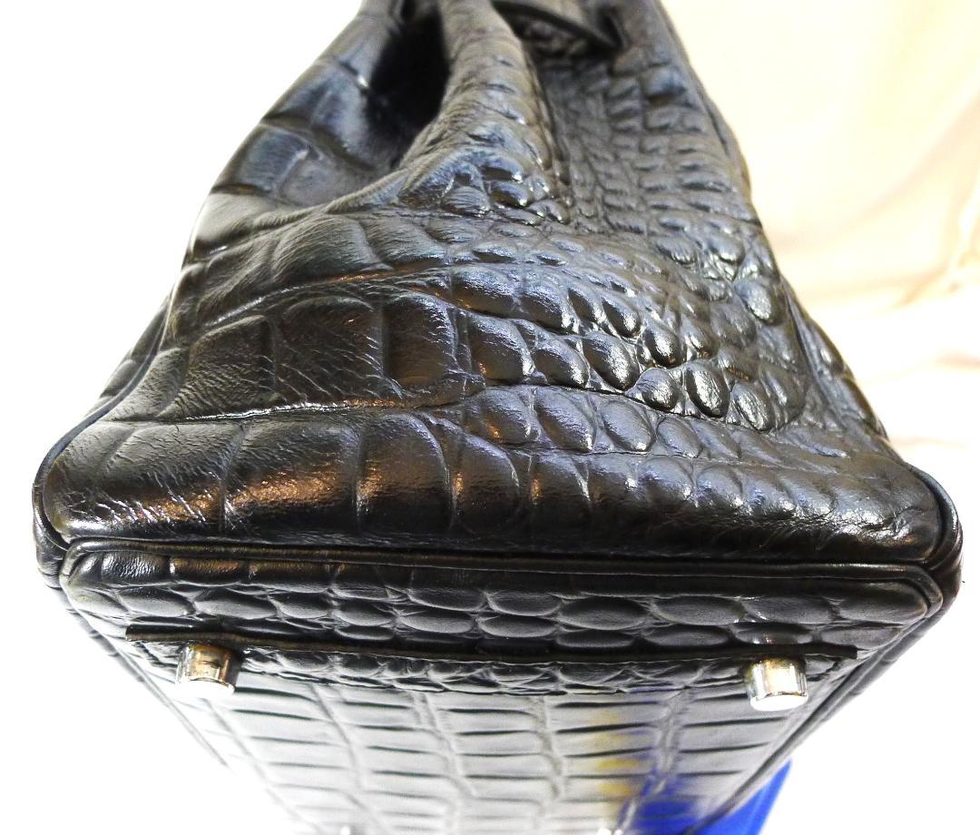 ◇【大人気モデル】ブラックカラークロコダイルタイプレザーBAG30㎝◇