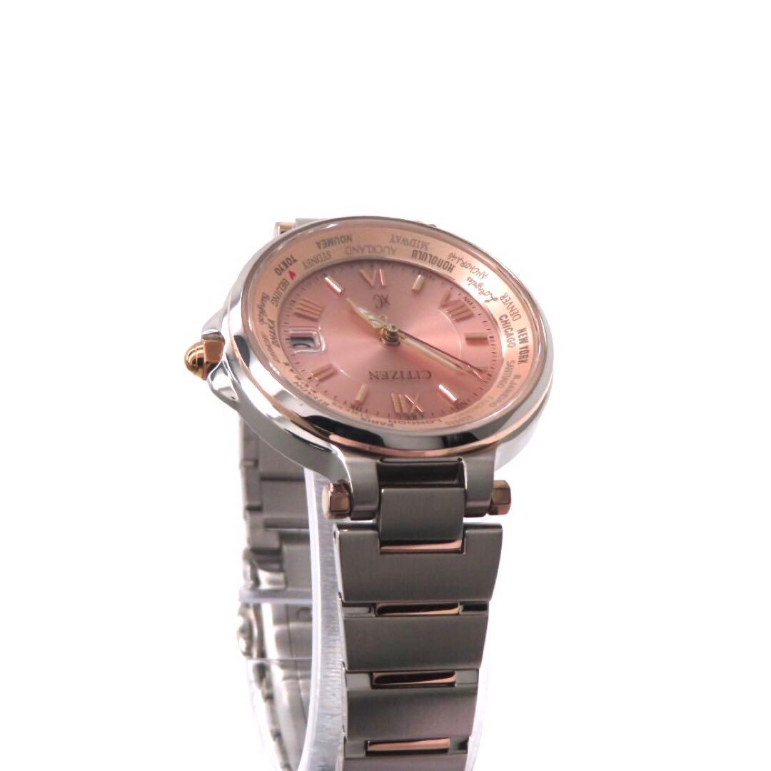 美品 EC1014 65W クロスシー 電波ソーラー シチズン 時計 ピンク
