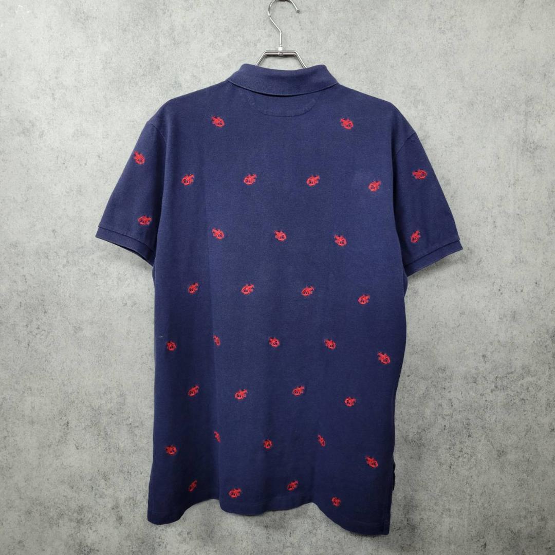 古着 90s ポロ ラルフローレン 希少 刺繍ロゴポロシャツ ネイビー XL 90s ポロ ラルフローレン 希少 刺繍ロゴ ポロシャツ ネイビー L