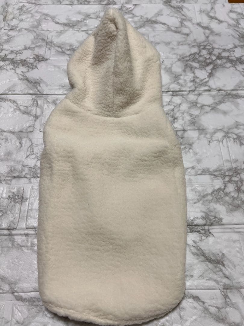 フリースフード付き犬服 クリーム色 約30cm フリース フリースフード付き犬服 クリーム色 約30cm フリース