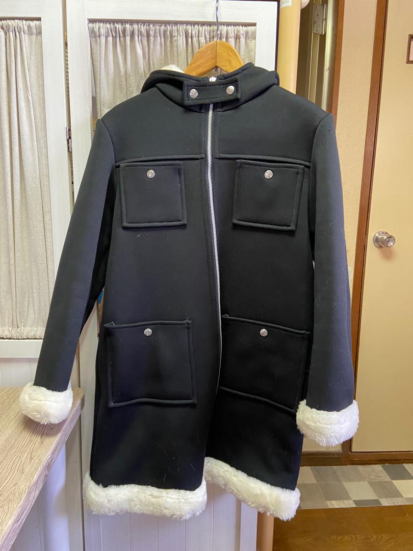ダッフルコート 黒 コットンフリース INVERTERE / インバーティア】別注 デタッチャブルフード