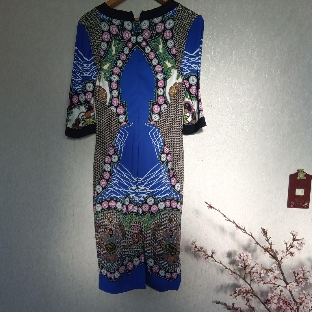 【保証書付】 ETRO 青いロングワンピース サイズ42 ワンピース