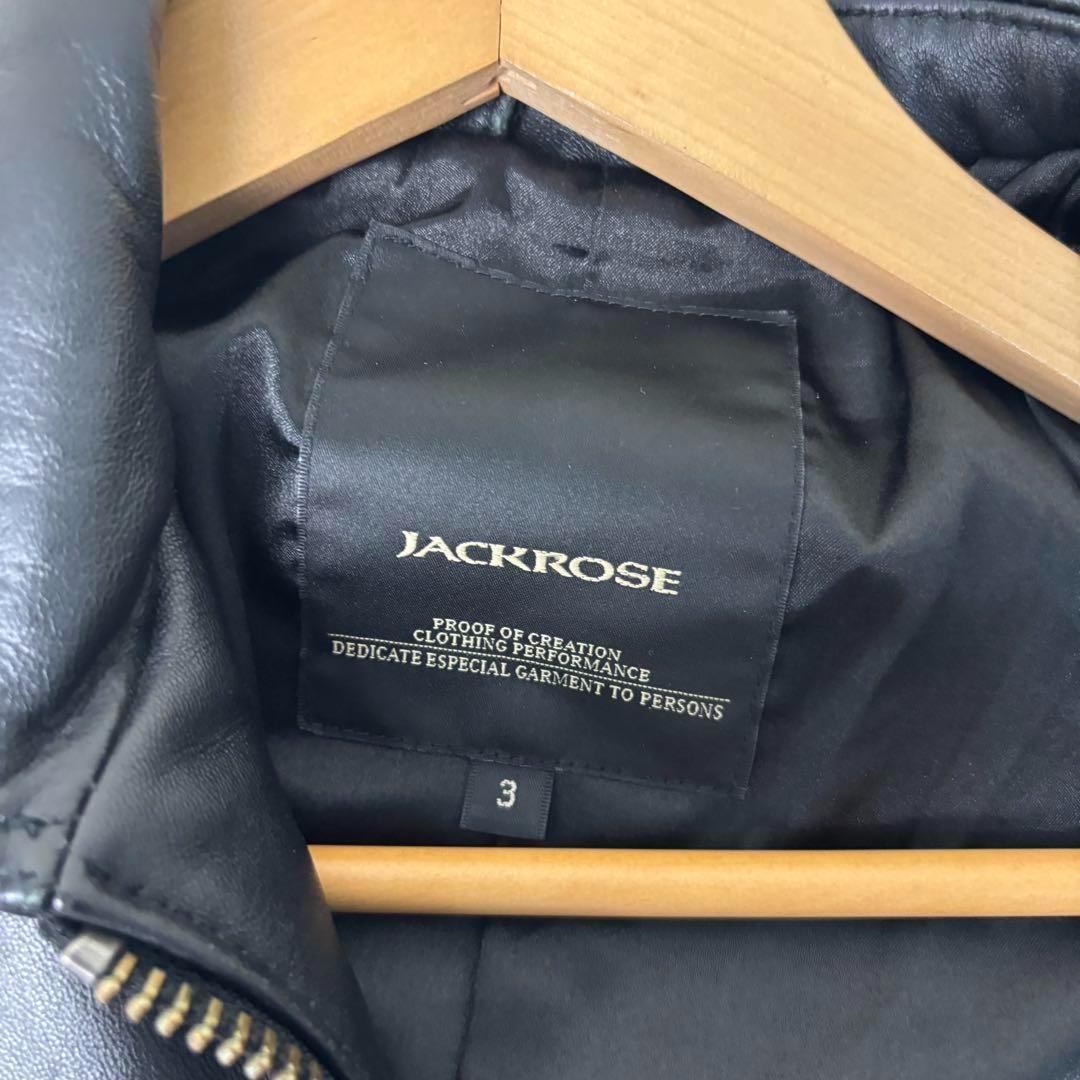 美品✨JACKROSE ライダースジャケット シングル 3 羊革 ブラック