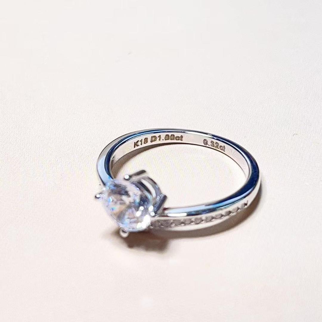 遗品整理」金 K18 D1.00CT 刻印 ダイヤモンド リング