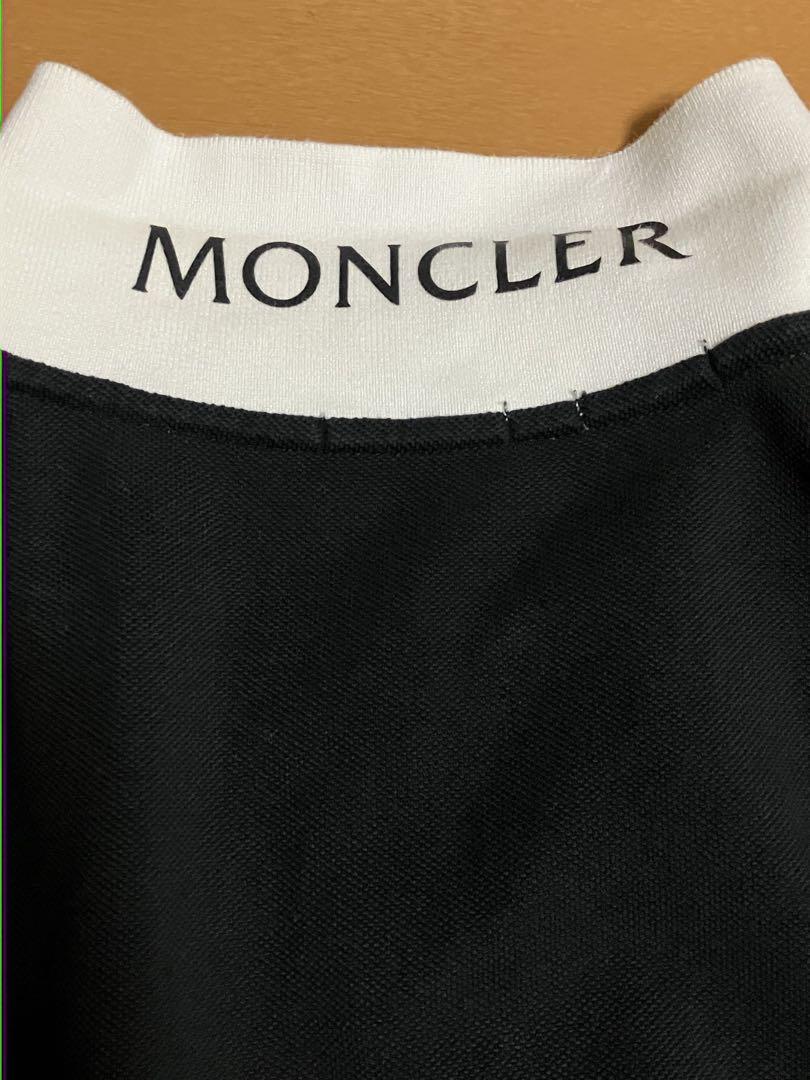 MONCLER ポロシャツ ブラック S 襟ロゴ付き