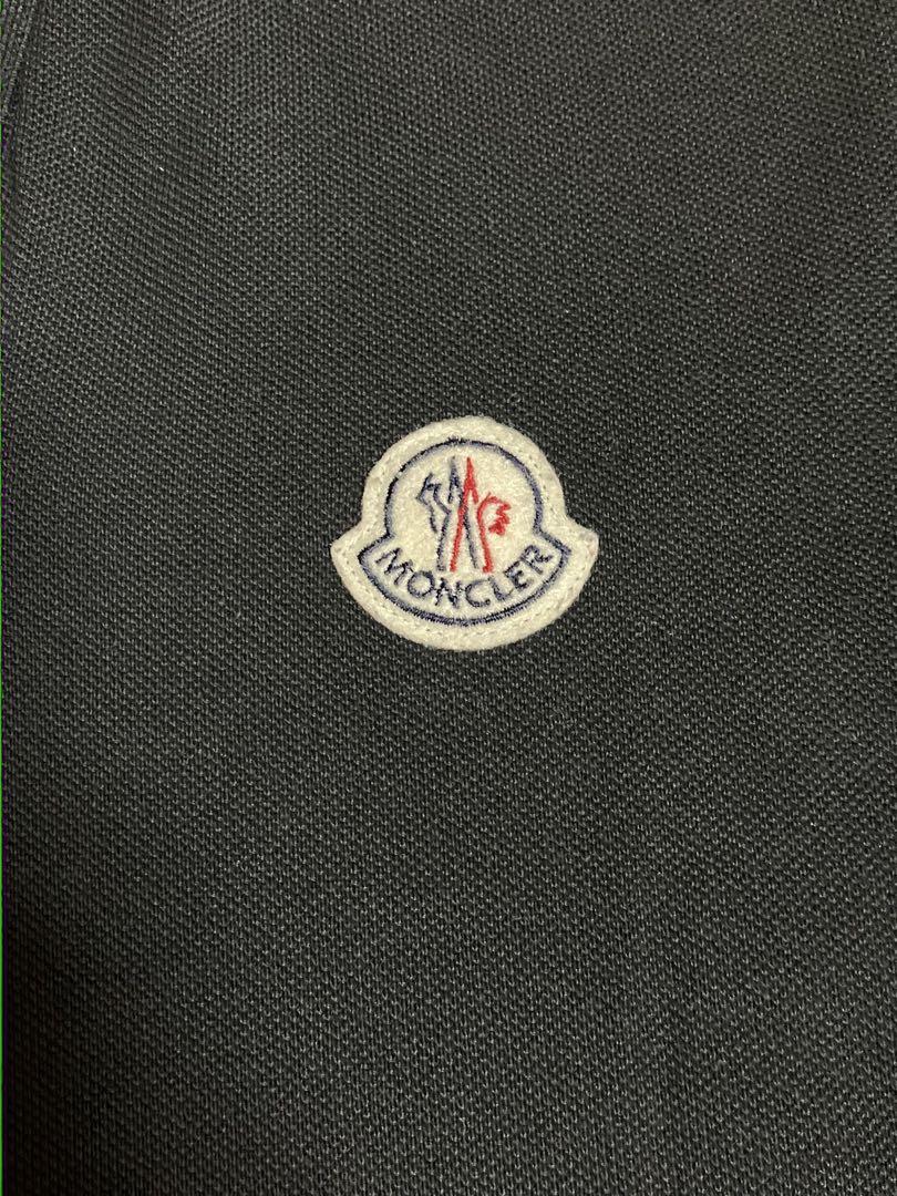 MONCLER ポロシャツ ブラック S 襟ロゴ付き