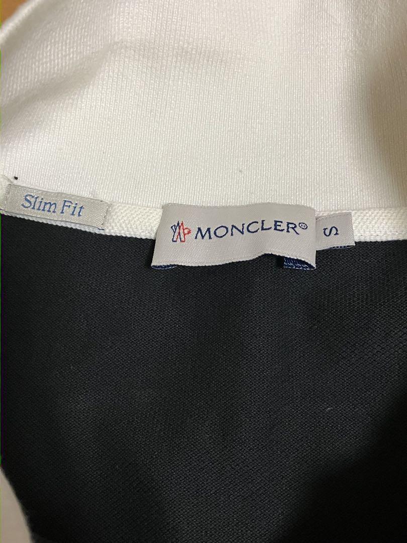 MONCLER ポロシャツ ブラック S 襟ロゴ付き