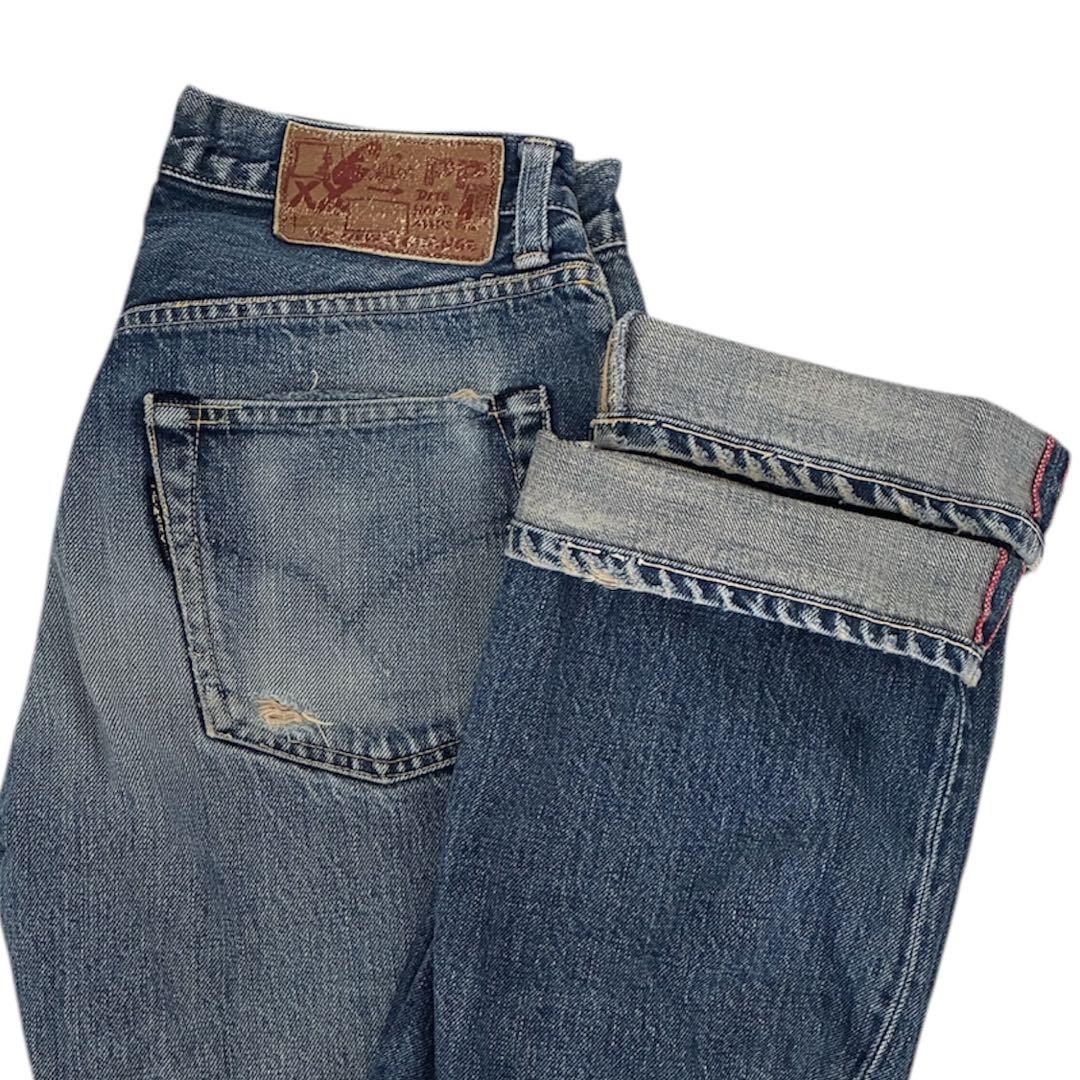 HRM ハリウッドランチマーケット デニムパンツ ダメージデニムパンツ　赤耳