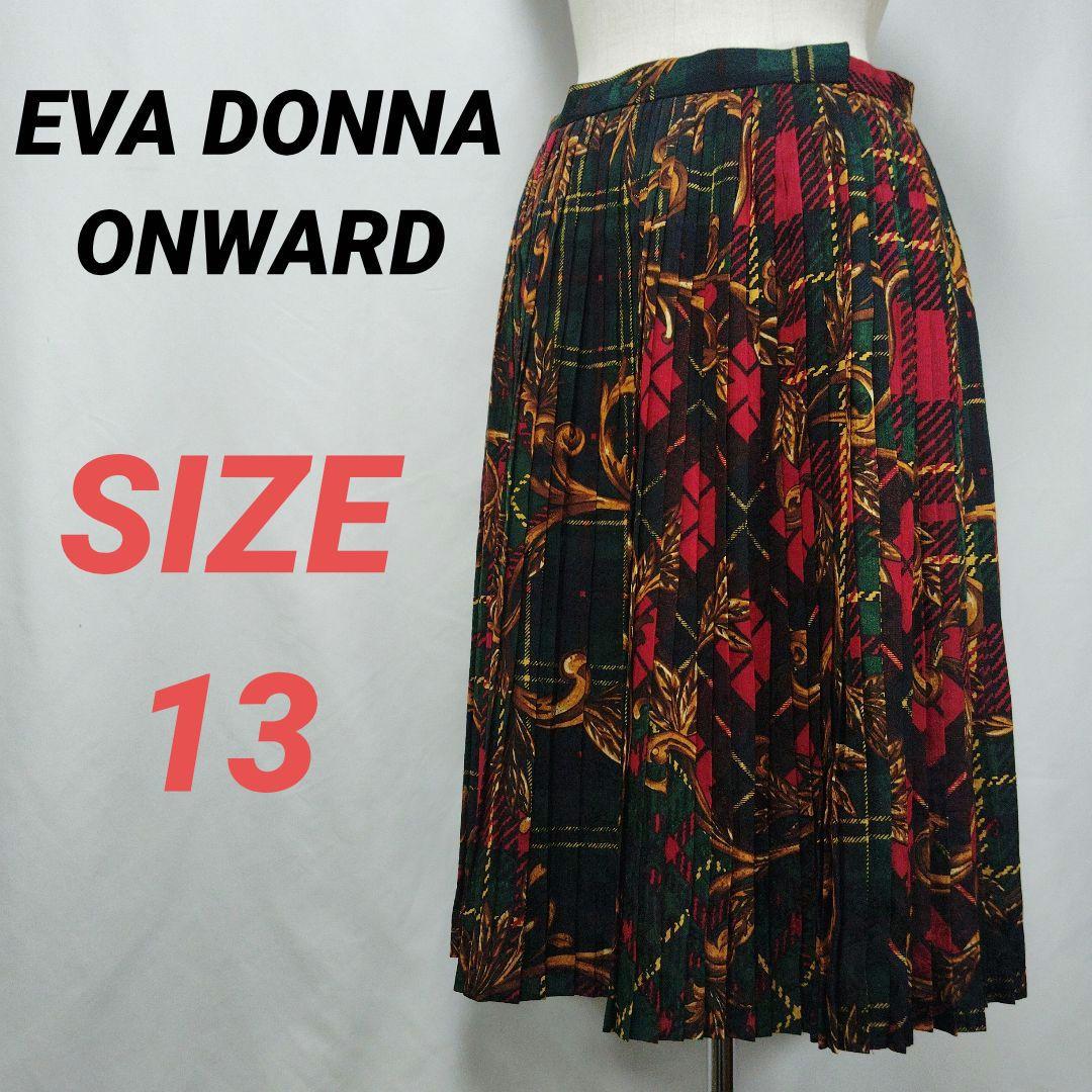 EVA DONNA ONWARD　オンワード樫山　プリーツスカート　ゴシック柄