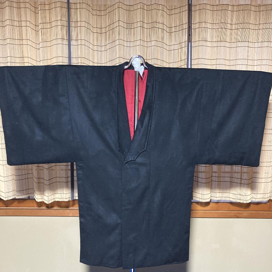 ブラック系セットアップ 和装コート カシミア カシミヤ 黒 へちま衿 W1185 着物 浴衣 水着ブラック系 17 160 Laeknavaktin Is