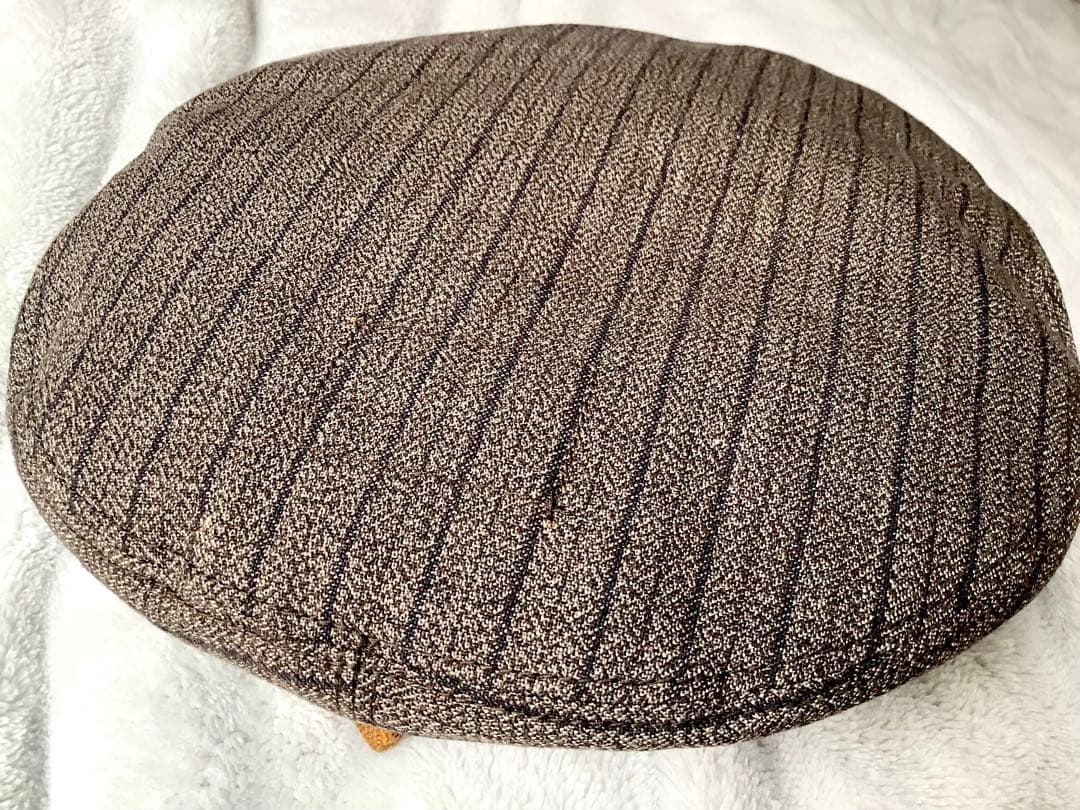 45R 撚杢コットンツイードのベレー ストライプSize S