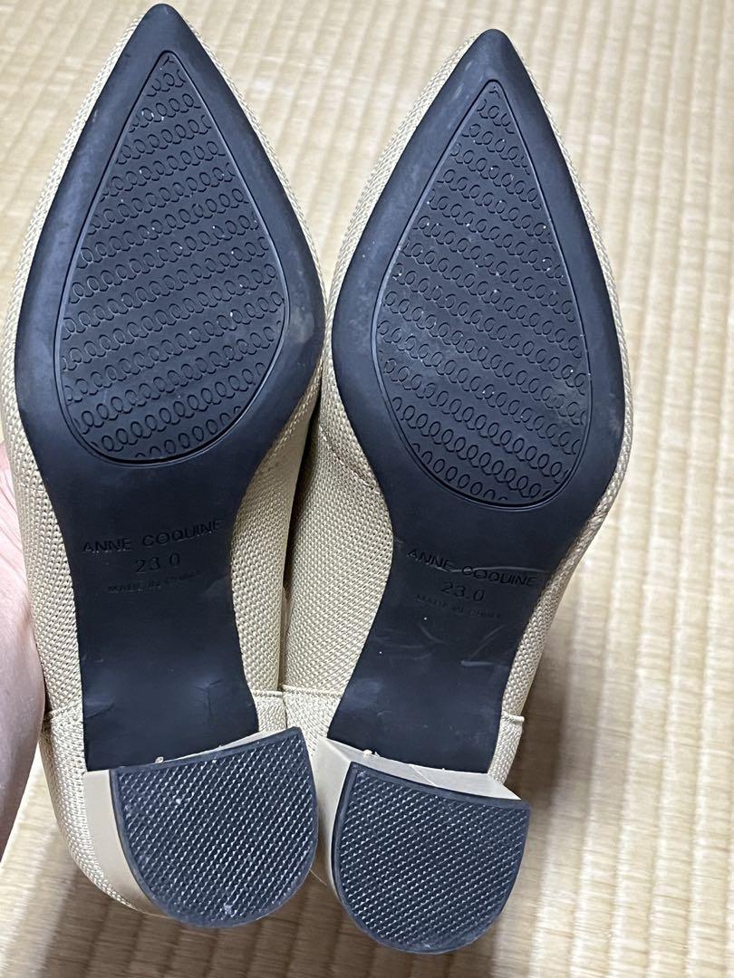 新品ANNE COQUNEベージュ ポインテッドトゥ ヒール
