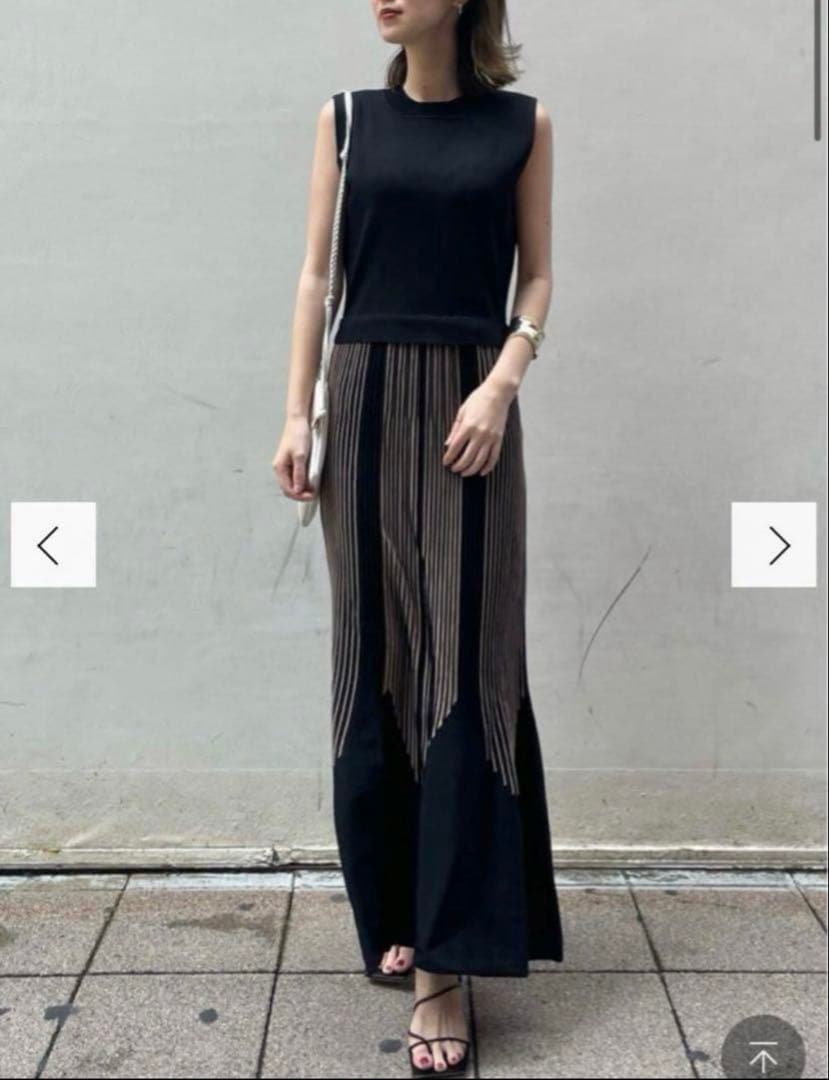 LAGUNAMOON　ラグナムーン　バイカラーラインニットワンピース