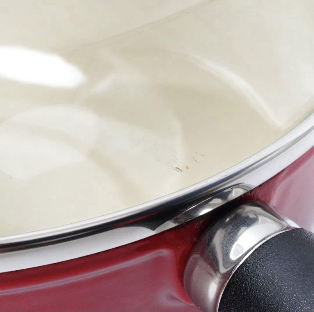 【美品】LE CREUSET　ソースパン　チェリーレッド　19cm パパライン