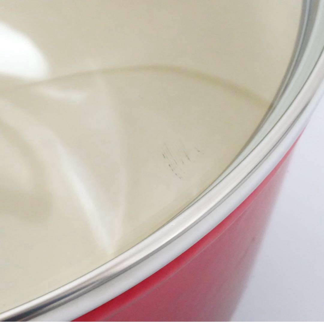 【美品】LE CREUSET　ソースパン　チェリーレッド　19cm パパライン