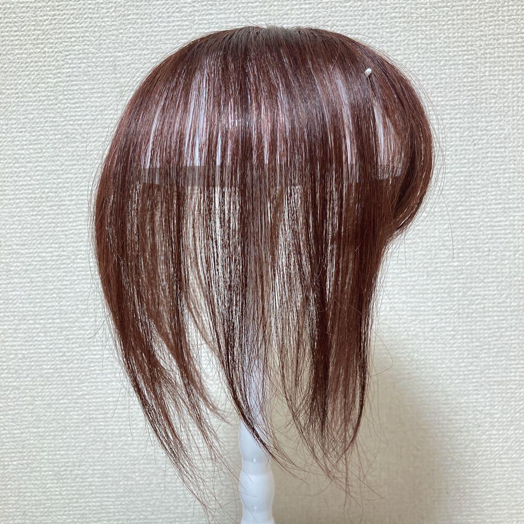 高級人毛100% 部分ウィッグ ヘアピース ダークブラウン 気軽に