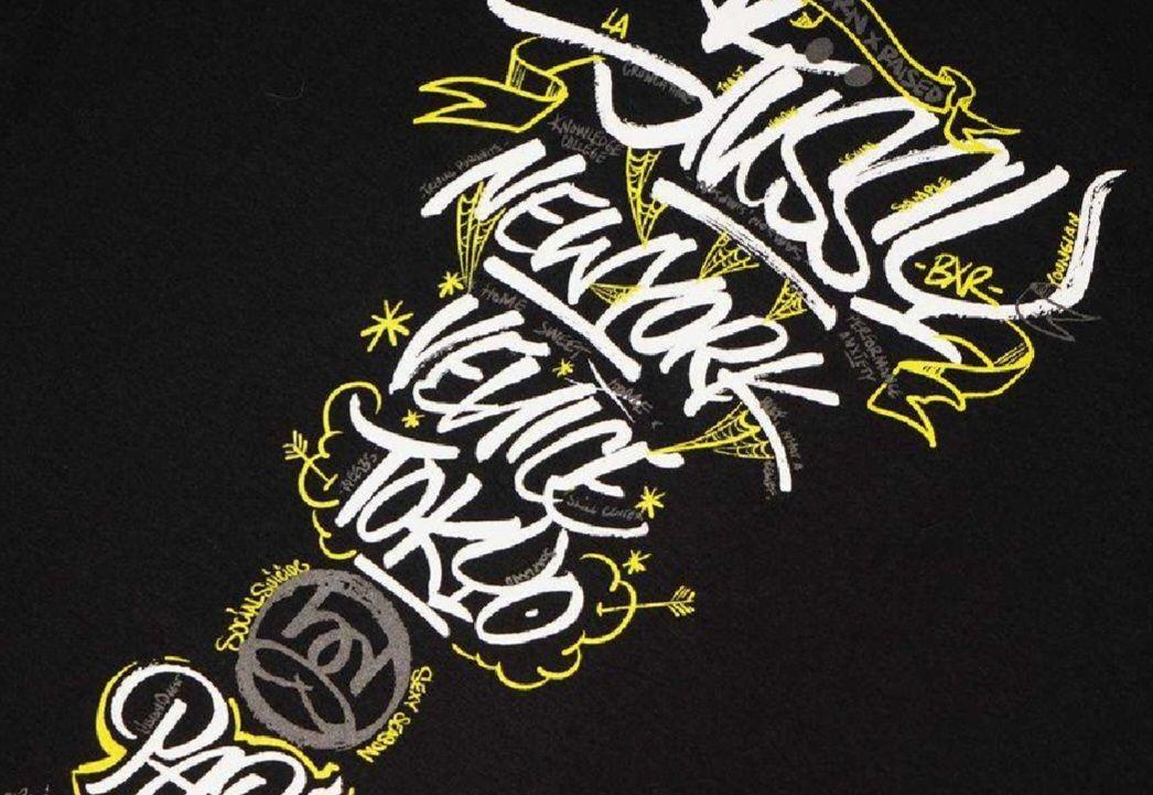 トップス Stussy Born x Raised Handstyles T black
