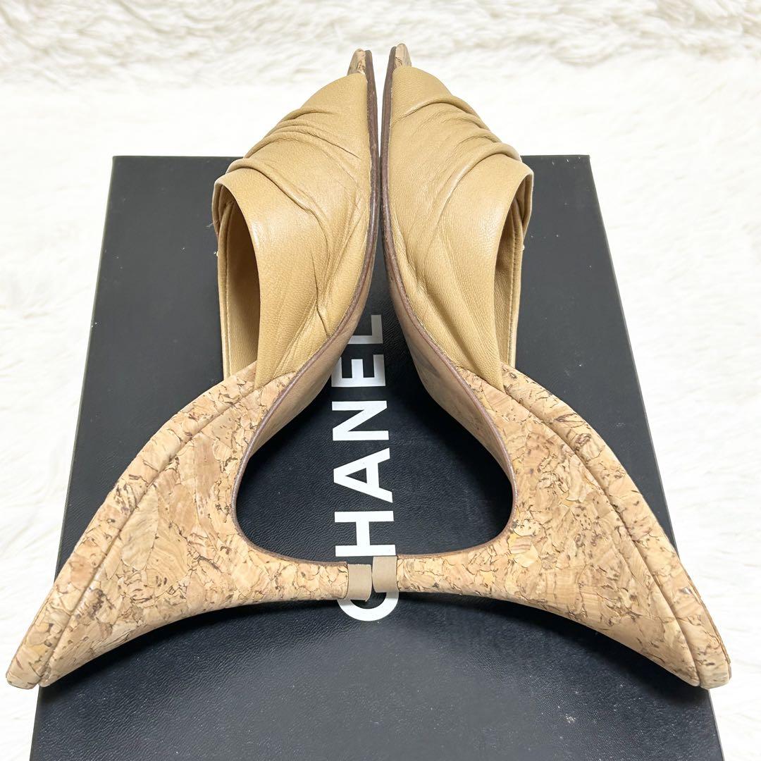 CHANEL シャネル ミュール サンダル コルク素材 35ハーフ