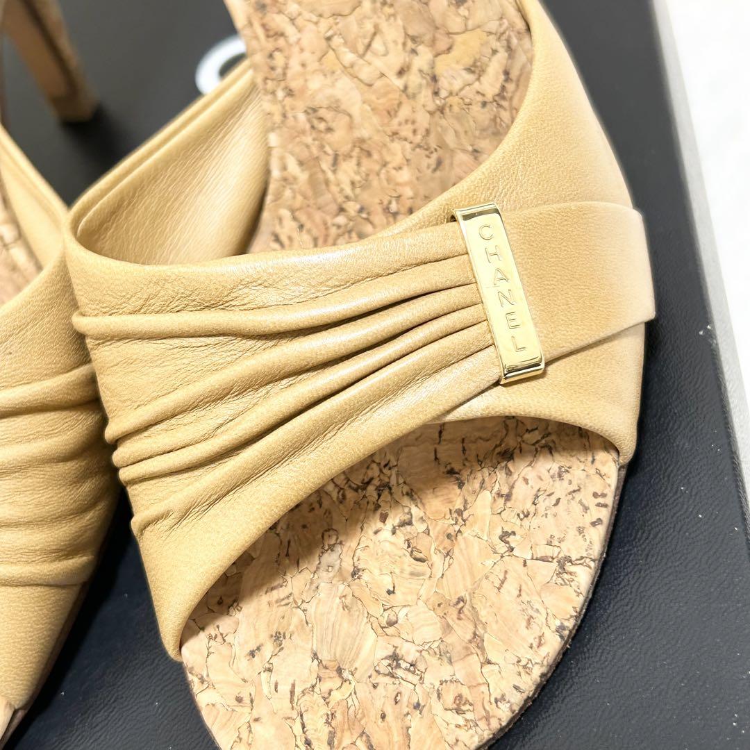CHANEL シャネル ミュール サンダル コルク素材 35ハーフ