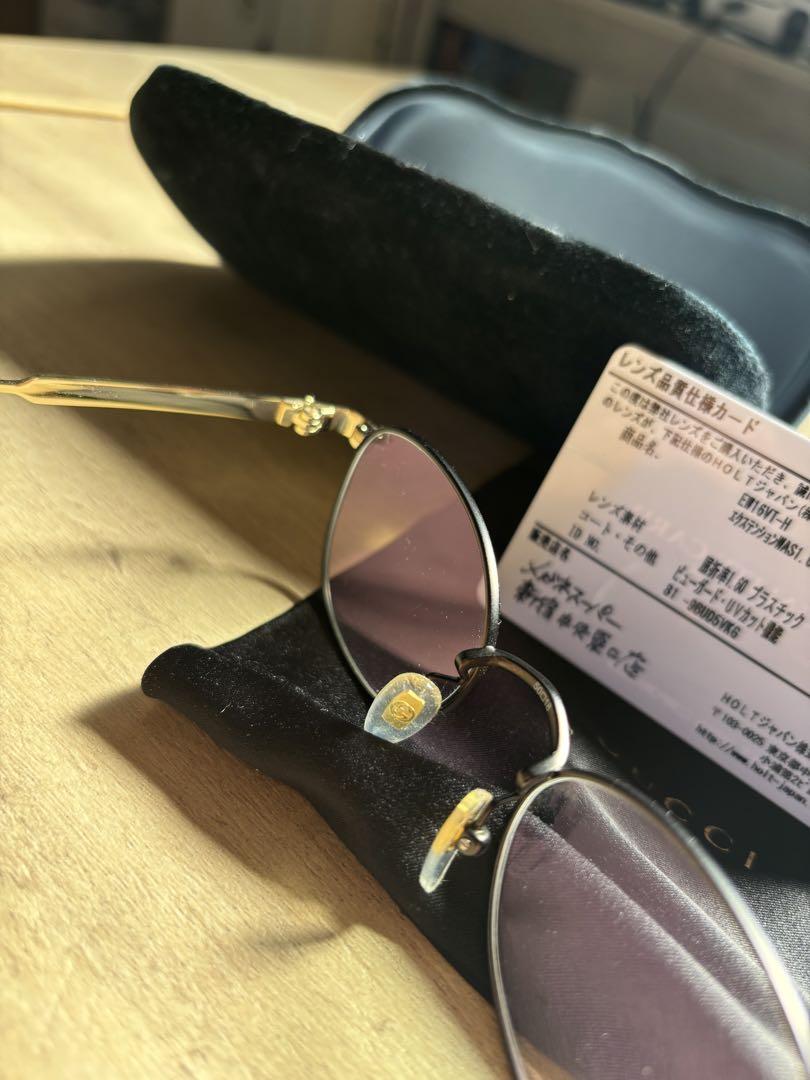 GUCCI ゴールドメタルフレーム メガネ