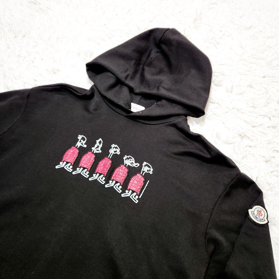 【美品】MONCLER モンクレール パーカー ワッペンロゴ ブラック L