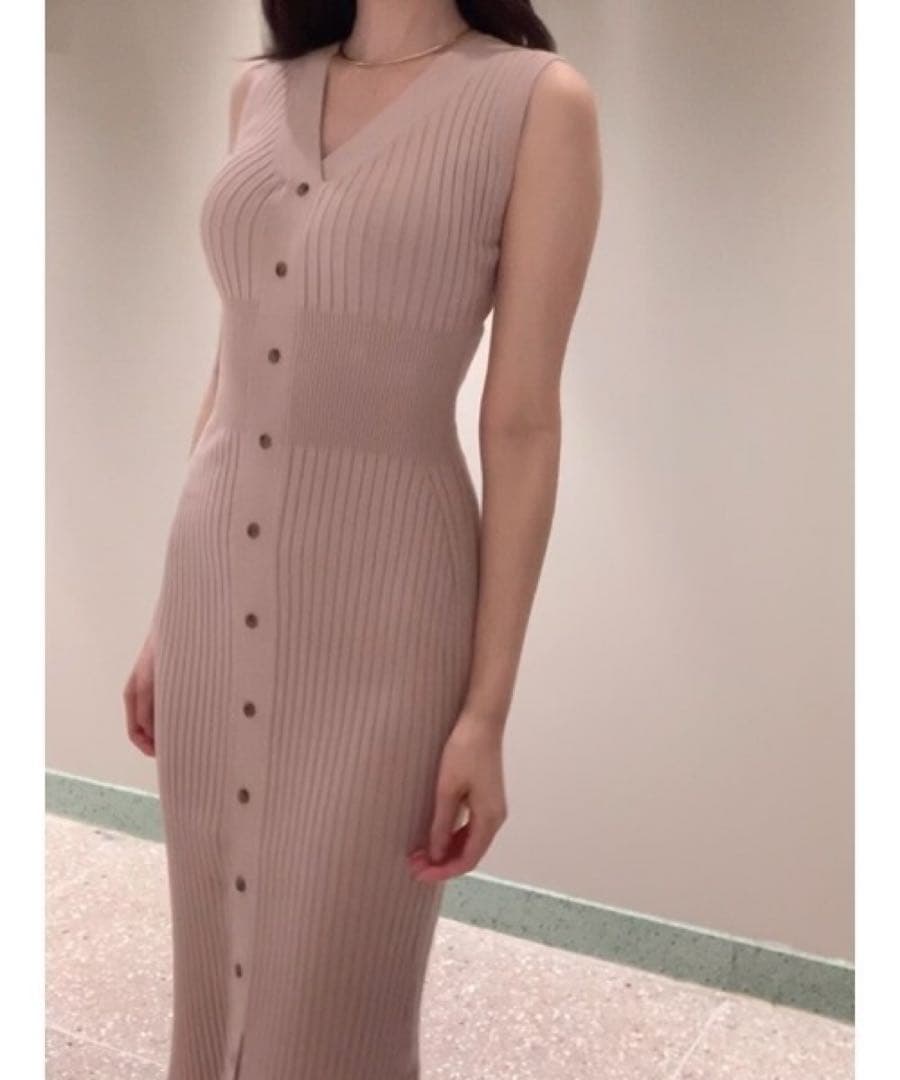 【美品】SNIDEL スナイデル ORGANICSナローニットワンピース PNK