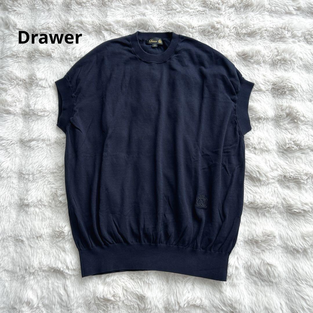 美品✨ドゥロワー　18G天竺レイヤーショートスリーブニット　定価49500円 Drawer（ドゥロワー）の「Drawer 18Gコットンシルクショート