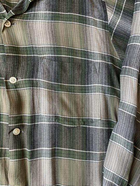 60s ビンテージ pUHgP-m55076506976 オンブレレーヨンシャツ 格安最新品