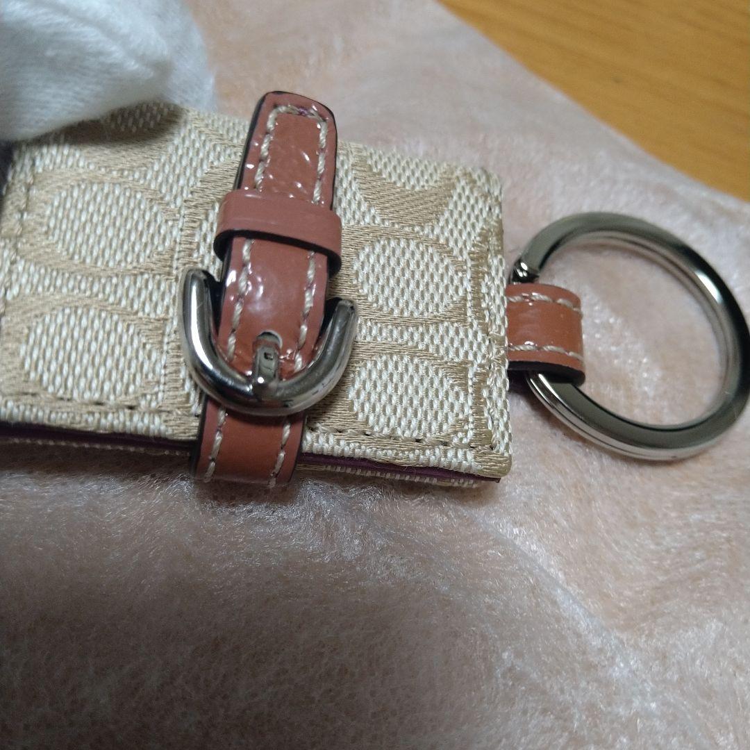 【 COACH 】 ペア　フォトキーホルダー　写真入れ　黒　ピンク