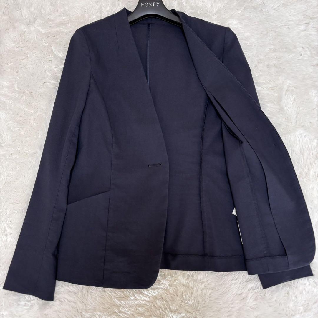 24SS INDIVI インディヴィ　リネン混スーツセットアップ　ジャケットSK