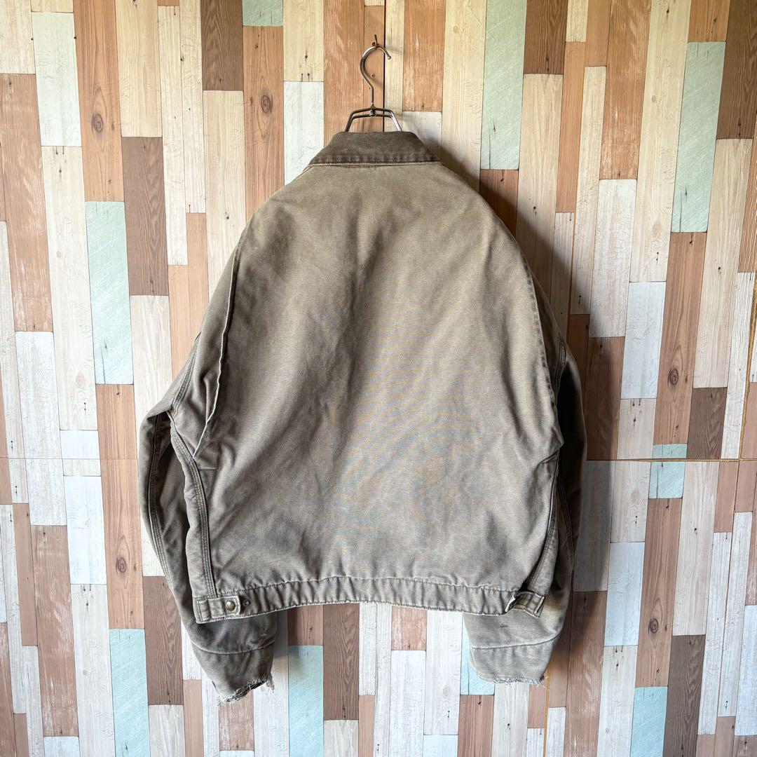 【USA製】Carhartt デトロイトジャケット グレー XL UFCW 古着 画像3