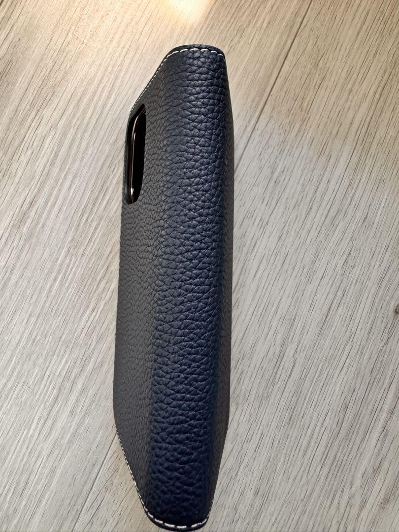 BONAVENTURA 手帳型ケース ネイビー/オレンジiPhone15 pro