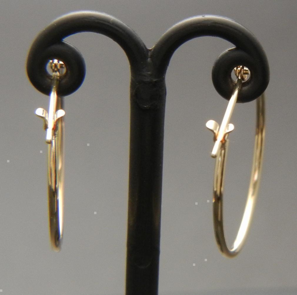 特別セール！K18 18金 1×20mm フープピアス 新品 日本製 スナップ