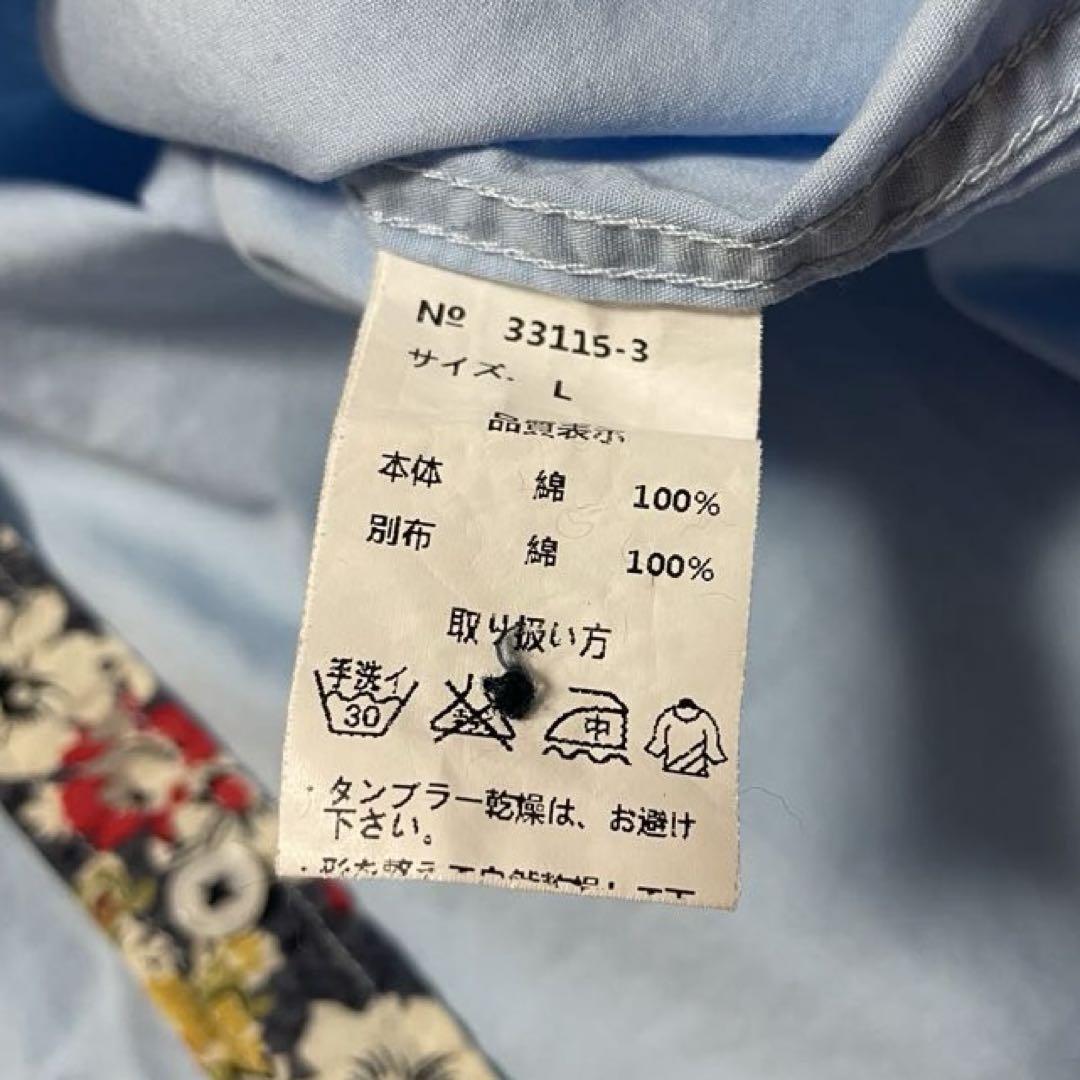 美品 Evo+Rev エボレボ ブラウス シャツ 綿100% L 花柄 丸襟