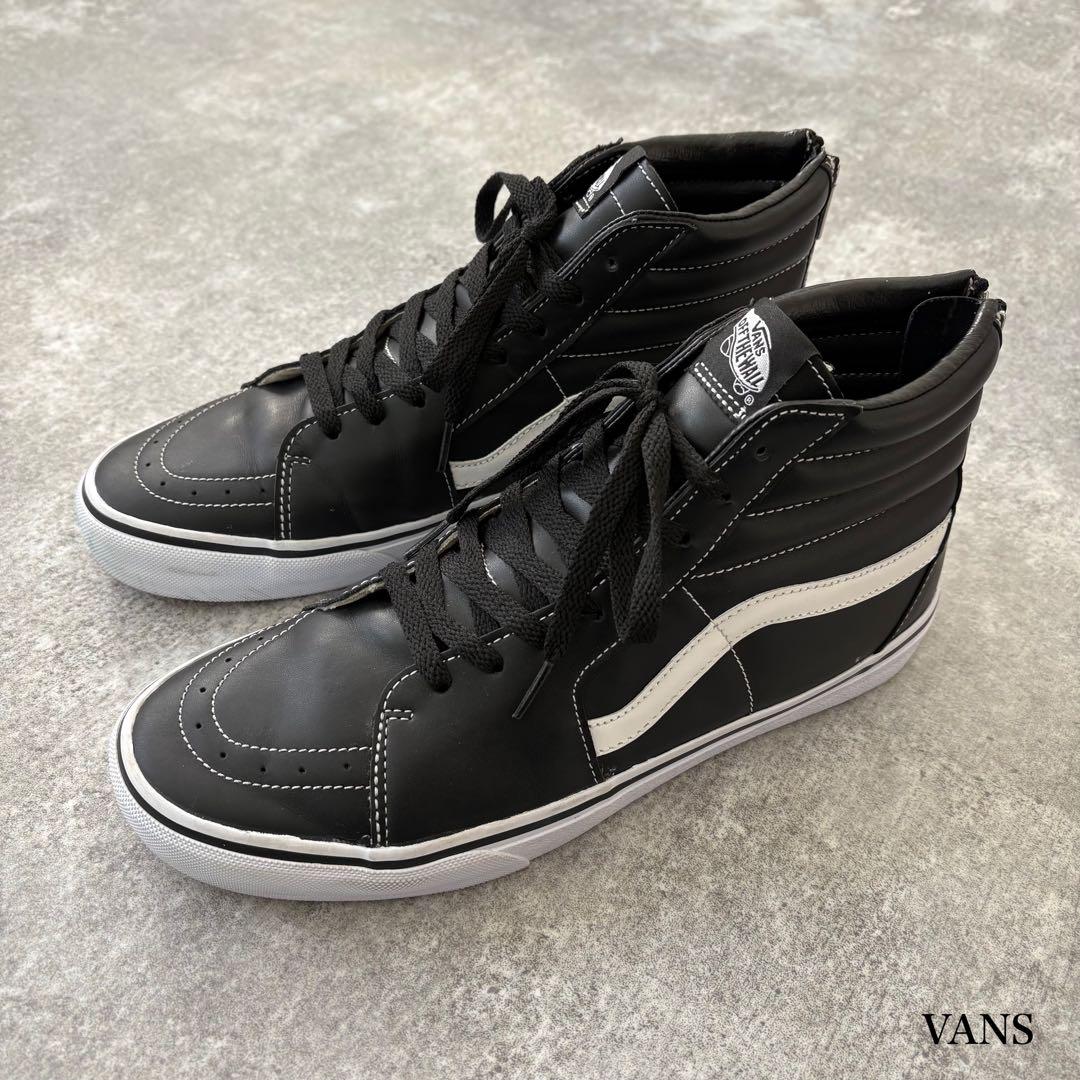 【VANS】 バンズ SK-8 スケートハイ オールレザー スニーカー ブラック