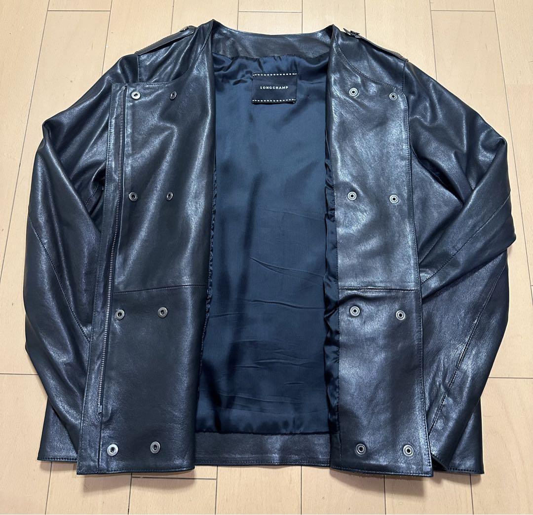 新品・未使用　Longchamp　ロンシャン　ラムレザー　ジャケット　ブラック