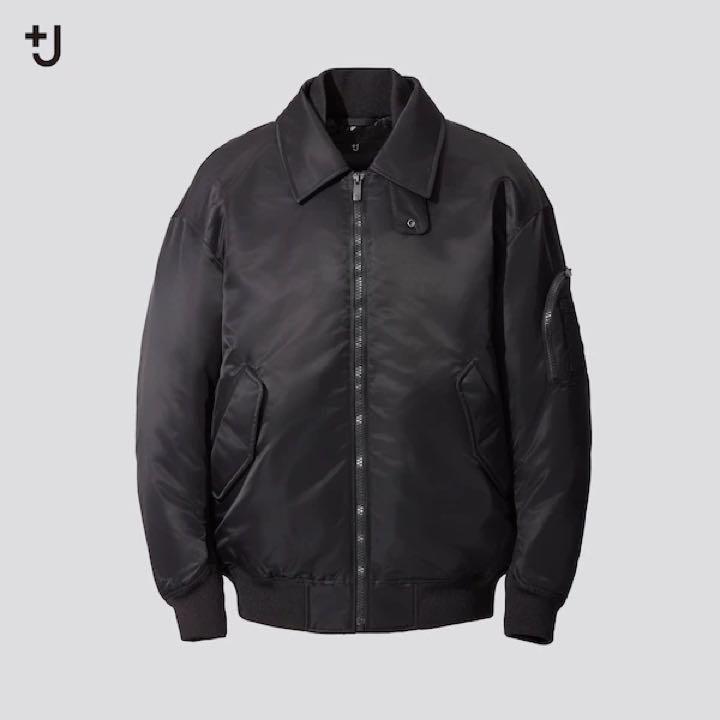 ＋J UNIQLO️ジルサンダー 黒 ダウンオーバーサイズリブブルゾン