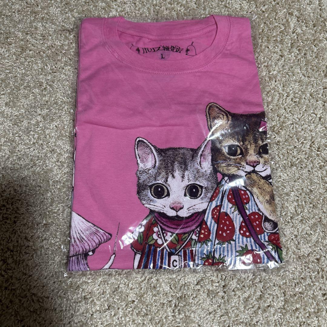 新品未使用　ヒグチユウコ　ボリス雑貨店　ちくま 表紙　Tシャツ　Lサイズ　ピンク