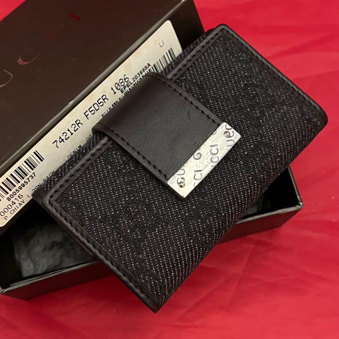 43%割引ブラック系【全品送料無料】 GUCCI☆GGキャンバス6連キー