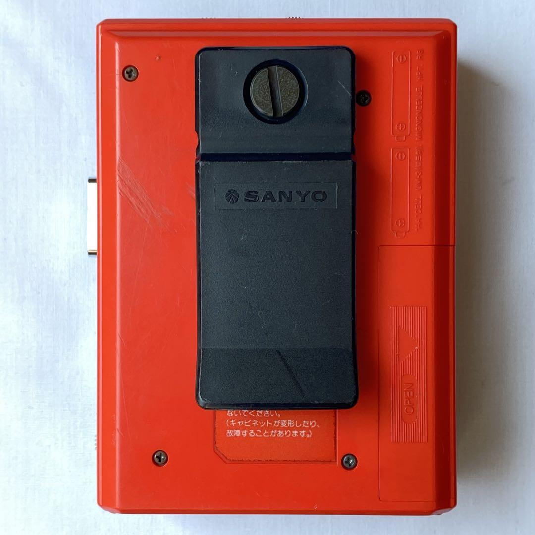 【整備品】SANYO サンヨー カセットプレーヤー JJ-P30 レッド 中古