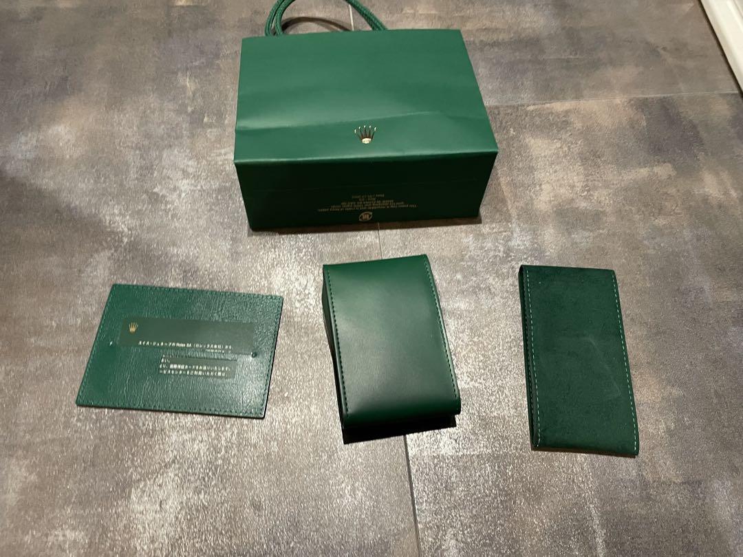 未使用品　ROLEX ロレックス 純正品 時計ケース他　グリーン　４点セット