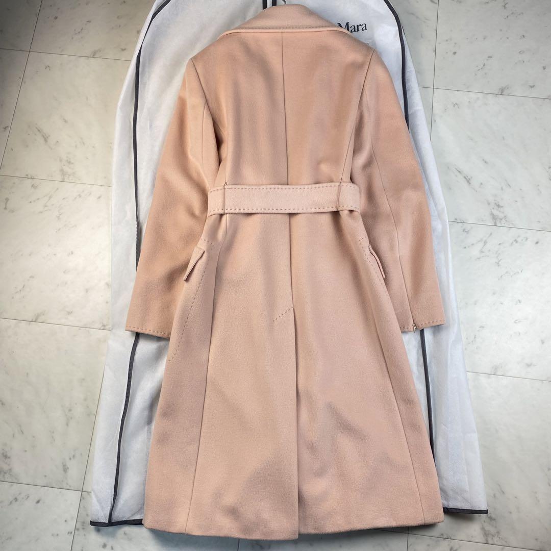 美品✨マックスマーラ　カシミヤ混　マニュエラ　ベルテッド　ピンク　ロング丈　36 カシミヤ混◎マックスマーラ ベルテッドコート マニュエラ