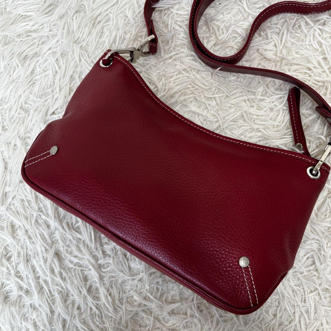 LONGCHAMP✨2wayオールレザー ショルダーバッグ サコッシュ シボ