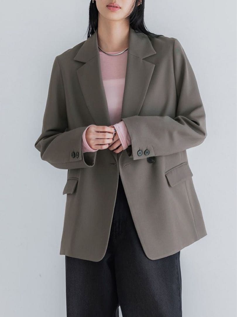 crewre　ダブルテーラードジャケット　モカ　1　クルーレ