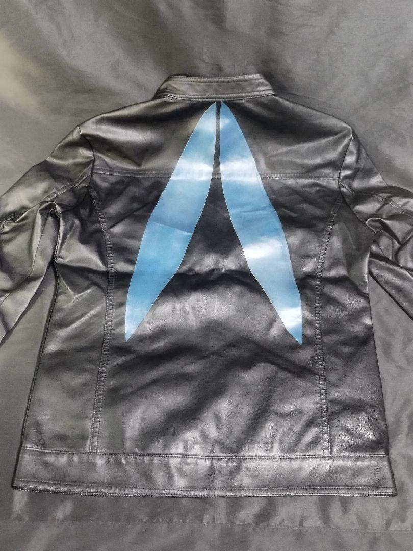 ★中古品 旧1号 スーツ ズボン上着 Lサイズ コスプレ 革ジャン 特撮ヒーロー