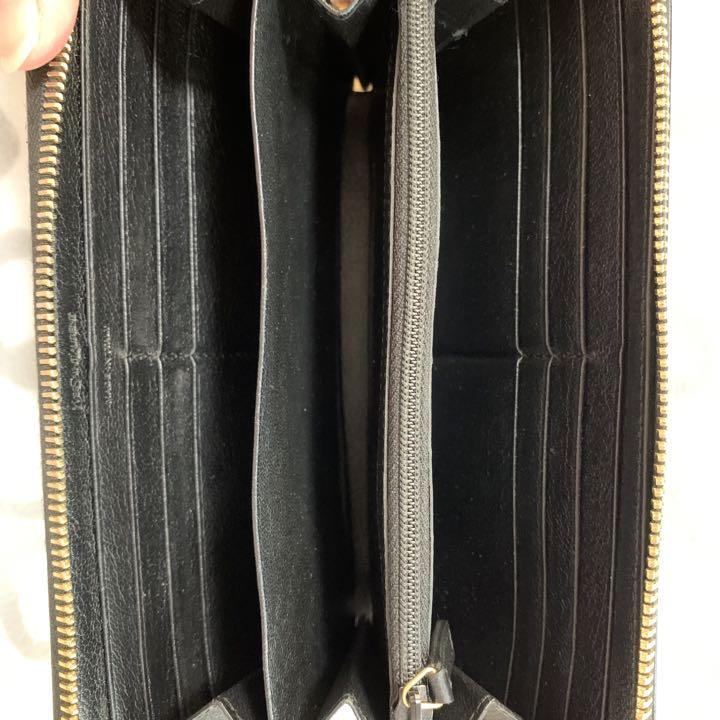 新品未使用　イブサンローラン　長財布　オールレザー　ロゴ　ブラック　黒 美品 イヴサンローラン ロゴ レザー ラウンドファスナー 長財布
