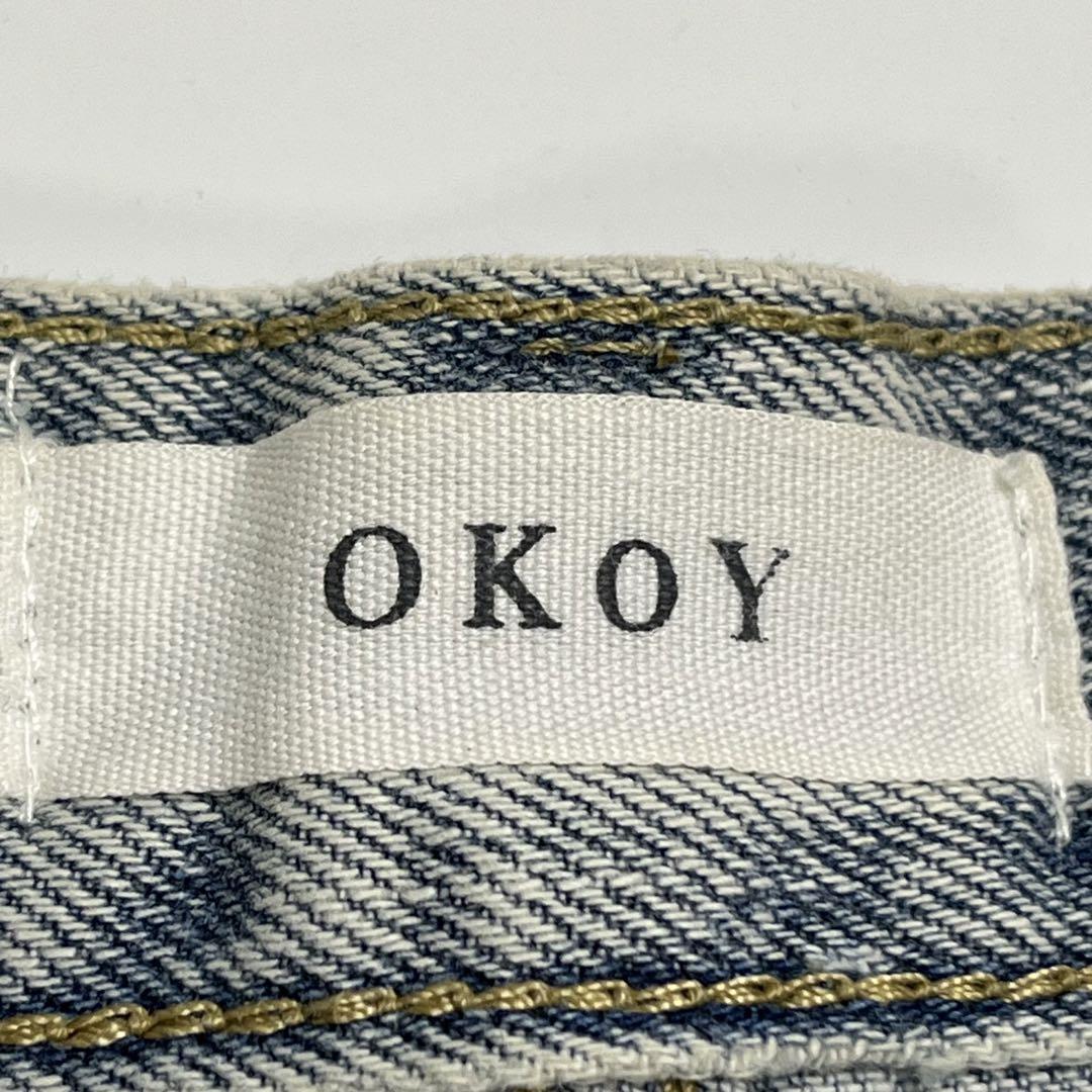 美品】OKOY デニム ショートパンツ ダメージ加工 コットン100