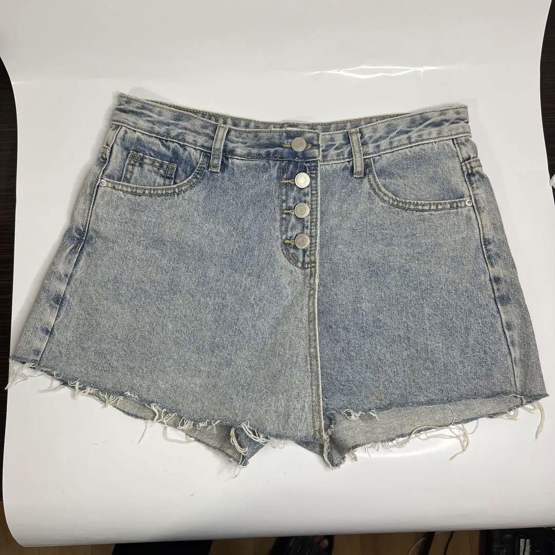 今季ブランド 美品】OKOY デニム ショートパンツ ダメージ加工 コットン100 パンツ