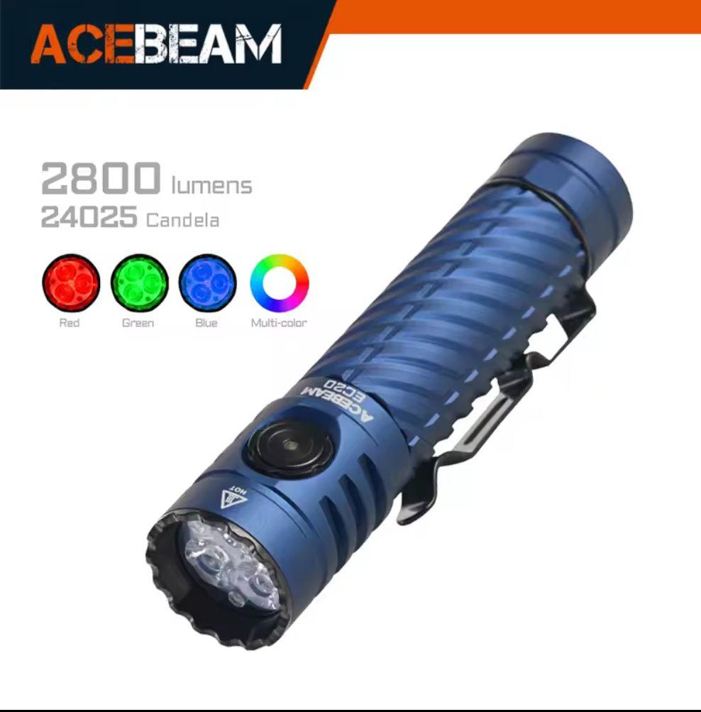 ACEBEAM EC20 3コアLED＋補助RGB 2800lm 370メートル