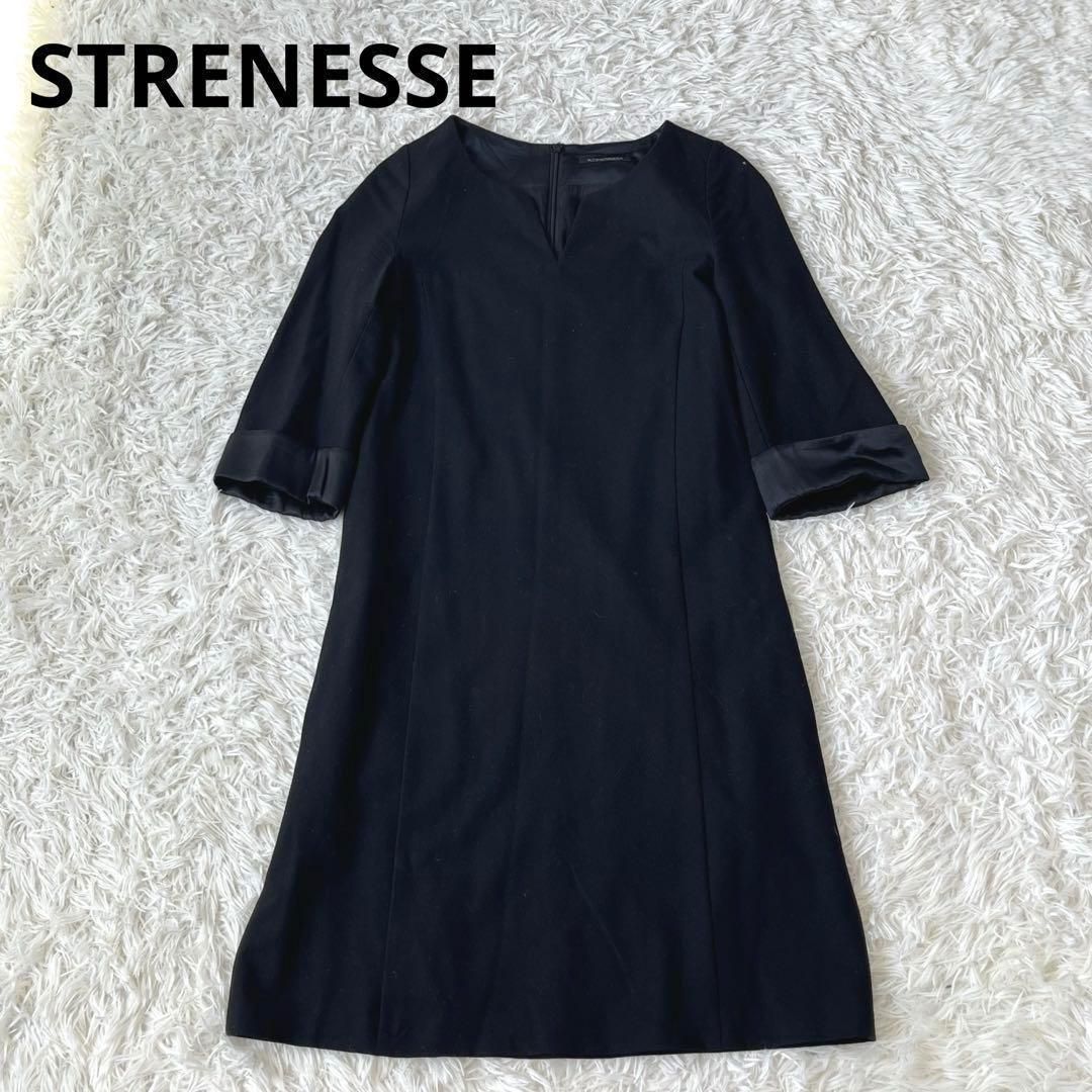 STRENESSE ストラネス　ウールシルク　ワンピース　ブラック